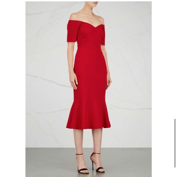 Cinq A Sept Marta Dress in Carmine Red 0 NWOT - Picture 11 of 12
